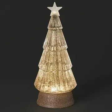 Lighted Tree w/Gold Glitter