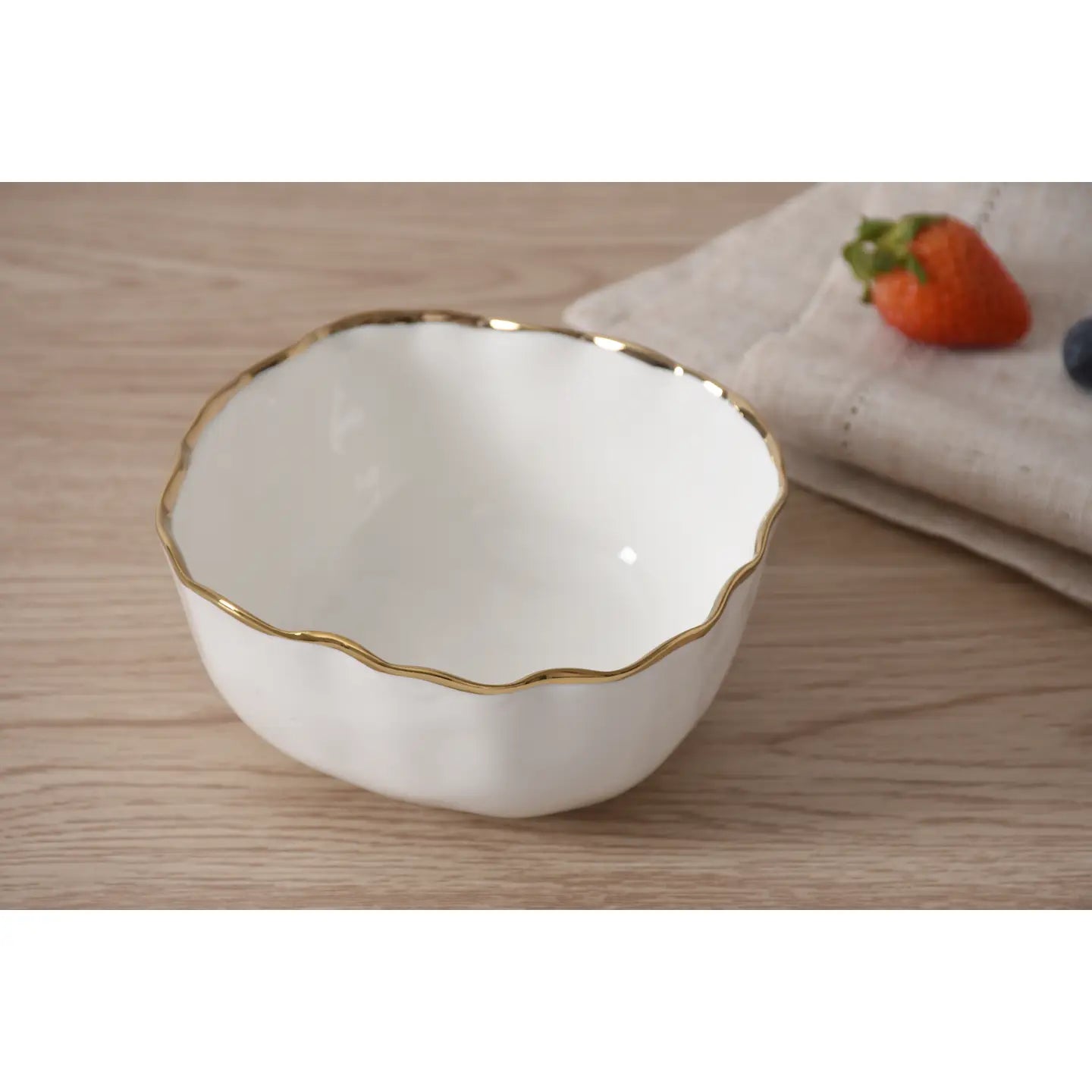 Snack Bowl w/ Gold Rim