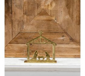 8" Gold Tabletop Nativity